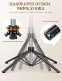 71" Phone Tripod & Selfie Stick,QIRITA Integrated Extendable Quadrapod for Smartphone, Stability on Four Axes, Portable Travel Tripod Stand with Remote Control for iPhone, Android, Camera&GoPro - 2