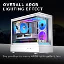 Jungle Leopard Interstellar-V2 Daisy Chain RGB PC Ventilateur 120MM 3er Pack,1850RPM/68CFM/2.4mmH2O/24LEDs,5V3PIN ARGB und 12V4PIN PWM Ventilateur (3, White, 120MM-Forward) - 5