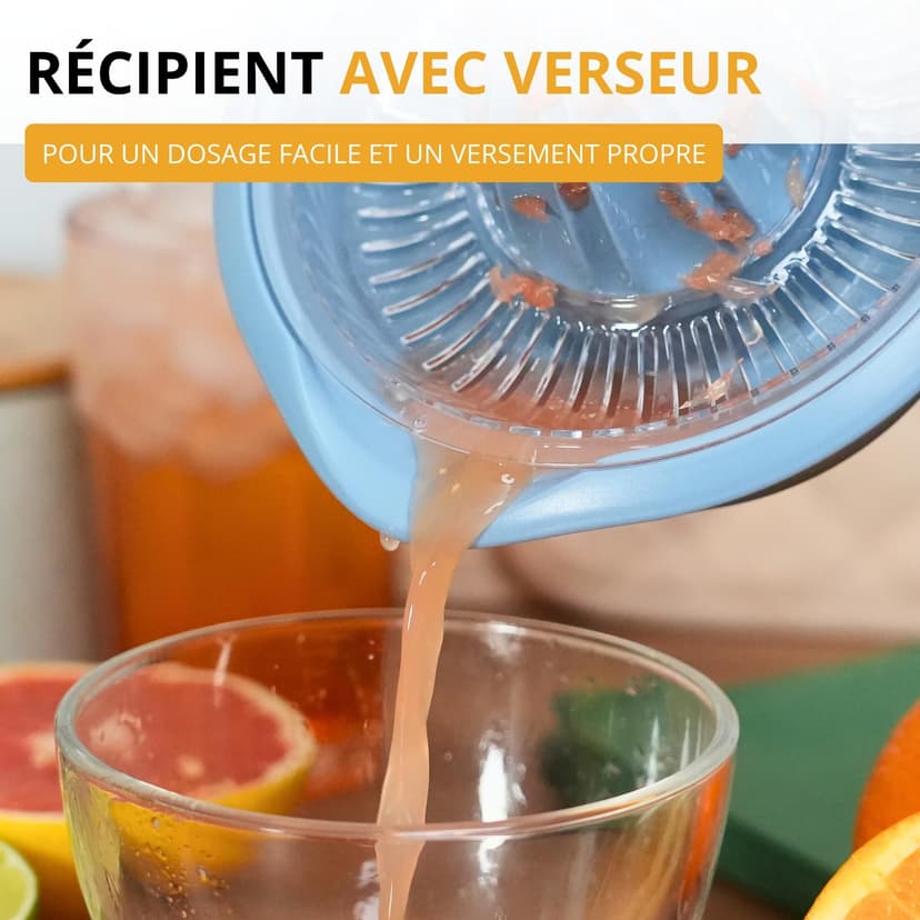 Westmark Presse-Orange/Citron/lemon avec Récipient, Diamètre : 18,7 cm, Capacité : 0,5 L, Plastique, Limetta, Bleu, B0CLGWVPZV - 5