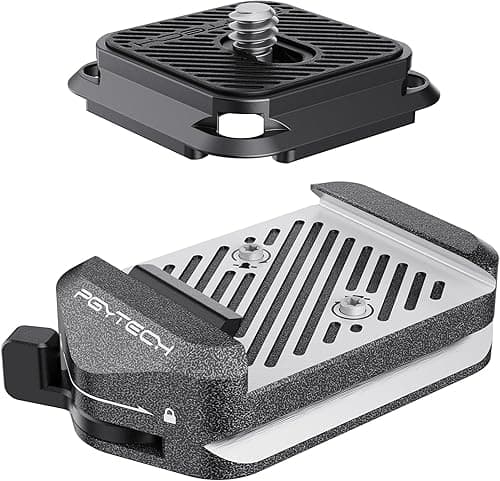 PGYTECH Quick Release Plate & Clamp V2, Arca Swiss Plate Camera Mount with 1/4" to 3/8" Screw Thread for Sony/Nikon/Fuji/Canon/DJI Switch Between Tripod/Monopod/Slider/Stabilizers(Clamp + Plate)