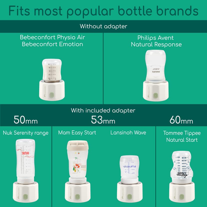 Bebeconfort Pocket Digital Bottle Warmer, Portable Baby Bottle Warmer, Compact (L6.5 x W6.5 x H8cm), Lightweight (280g), Digital Display, Long-Lasting Battery, Temperature Regulation - 8