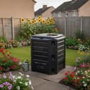 DEUBA® 380L Garden Compost Bin | Composting Organic ECO Waste Converter Box | Recycling Bins | Cleaning Caddy | Food Waste Bin | Dog Food Bin | Worm Farm | Outdoor Compost Garden Storage Box | Black - 8