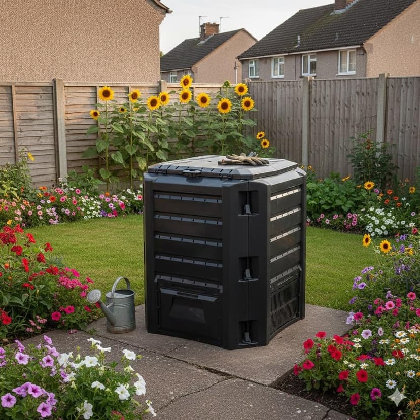 DEUBA® 380L Garden Compost Bin | Composting Organic ECO Waste Converter Box | Recycling Bins | Cleaning Caddy | Food Waste Bin | Dog Food Bin | Worm Farm | Outdoor Compost Garden Storage Box | Black - 8