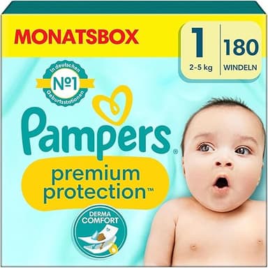 Pampers Baby Nappies Size 1 (2-5 kg) Premium Protection, …