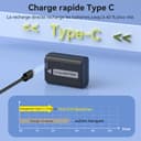 ENEGON NP-FW50 batterie rechargeable 2 Pack 1500mAh avec câble de Charge USB-C 2 en 1 pour Sony ZV-E10, A6000, A6500, A6300, A6400, A7, A7II, A7RII, A7SII, A7S, A7R, A55, A5100,A5000, A3000, A55, RX10 - 5