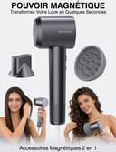 Asciugacapelli Ionico 1600W Phon Capelli Professionale 500 Milioni Ioni Negativi 50 dB 12 Modalità 4 Temperature 3 Velocità del Vento 160000 RPM Motore Senza Spazzole 2 Accessori Magnetici - 6