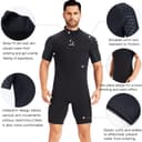 Wetsuits Men's Neoprene Women's 3mm Back Zipper Shorty Wetsuits for Surfing Snorkeling Canoe Spearfishing Diving Swimming Stand Up Paddleboarding Kayaking(Black) - 5