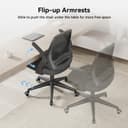 Hbada Office Chair Desk Chair Flip-up Armrest Ergonomic Task Chair Compact 120° Locking 360° Rotation Seat Surface Lift Reinforced Nylon Resin Base, White - 2