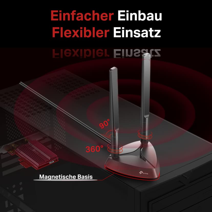 TP-Link WiFi 6 Carte WiFi PCIe AX3000, Archer TX3000E, Adaptateur Bi-Bande Bluetooth 5.3 avec 2 antennes multidirectionnelles, Intel AX200, Support Windows 11/10(64-bit), Ideal pour Gaming - 6