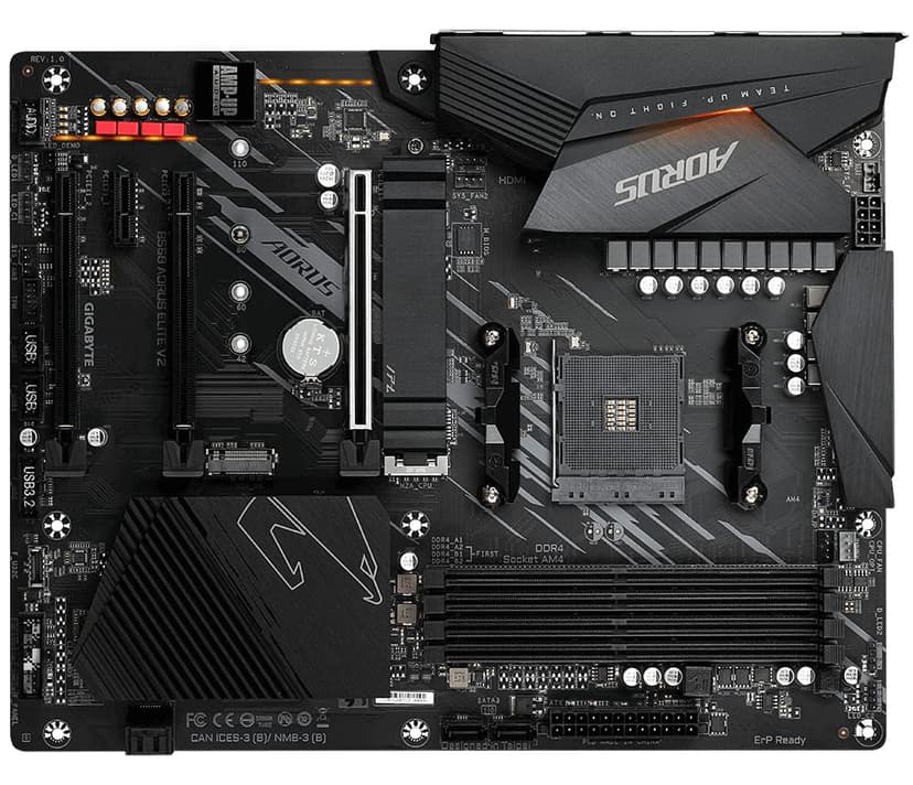 Gigabyte B550 AORUS ELITE V2 Motherboard - Supports AMD Ryzen 5000 Series AM4 CPUs, 12+2 Phases Digital Twin Power Design, up to 4733MHz DDR4 (OC), 2xPCIe 3.0 M.2, 2.5GbE LAN, USB 3.2 Gen - 2