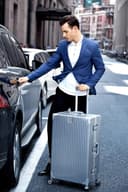 Aoliwei Suitcase Hand Luggage · Silver · Aluminium Frame · Hard Shells in Polycarbonate · Trolley Travel Luggage · Travel Suitcase with 4 Double Wheels · TSA Combination Lock · S-55 cm - 6