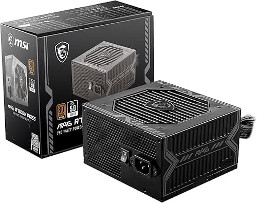 MSI MAG A750BN PCIE 5 Gaming Power Supply - PCIE 5.0 Compatible - Certified 80 Plus Bronze 750W - Compact Size - PSU ATX