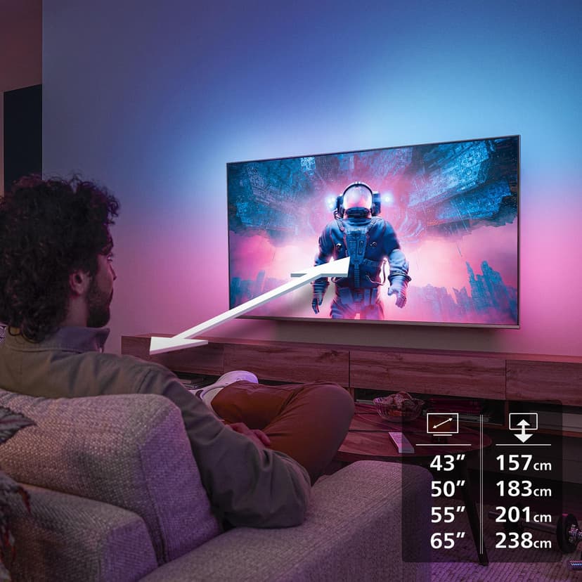 Philips Ambilight TV 75PUS8500 4K Smart TV - 75 Inch Display with Pixel Precise, Ultra HD, Titan OS, Dolby Vision and Dolby Atmos Sound - 9