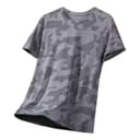 Camouflage-Shirts für Herren und Erwachsene, Rundhalsausschnitt, Camouflage, kurzärmelig, Netzstoff, atmungsaktiv, schnell trocknend, Sport, Fitness, Workout, T-Shirts in Übergröße, grau, 5XL - 1
