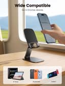 Lamicall Cell Phone Stand for Desk - [Ultra-Thin] Foldable Mobile Phone Holder, Height Adjustable Phone Stand for iPhone 17 16 15 14 13 12 Pro Max Plus Air Mini, Samsung S25 S24, 4"-8" Mobile Phones - 6