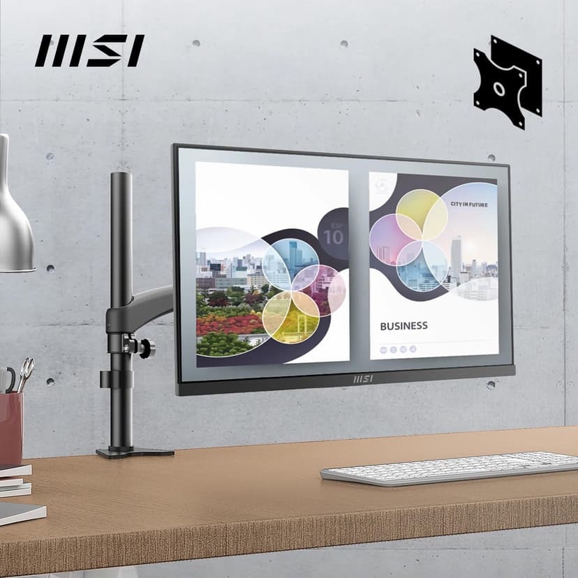 MSI Pro MP275 écran bureautique 27" Full HD - Dalle IPS 1920 x 1080, 100 Hz, écran respectueux des Yeux, Haut-parleurs intégrés, inclinable - HDMI 1.4b, D-Sub (VGA) - 5
