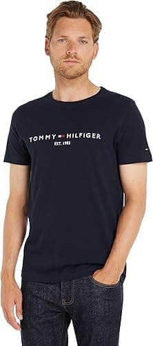Tommy Hilfiger Men’s Short Sleeve Round Neck Core Tommy L…