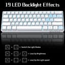 Dierya DK61se Mechanical Gaming Keyboard,60 percent Brown Switches,Ice Blue LED Backlit,Detachable USB-C Cable,Full-Key Rollover for Computer/PC/Laptop/MAC,US Layout,White - 4
