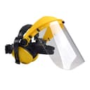 Oregon Browguard, Ear Protection & Clear Visor Combination PPE, Adjustable Safety Face Shield with Noise Cancelling Ear Muffs Attached to a Head Guard, For Forestry, Gardening, Loggers, DIY, One Size - 1