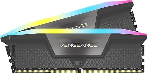 CORSAIR VENGEANCE RGB DDR5 32Go (2x16Go) DDR5 6000MHz CL30 AMD EXPO Intel XMP iCUE Mémoire Informatique Compatible - Gris (CMH32GX5M2B6000Z30K)
