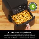 Ninja Luftfritteuse 4,7L 3in1 Luftfritteuse Fritteuse Heißluftfritteuse Heißluftfritteuse 1-2 Portionen Digital Tiefkühlfach Antihaft-Fritteuse Frittierkorb 2000W Schwarz AF110EU - 2