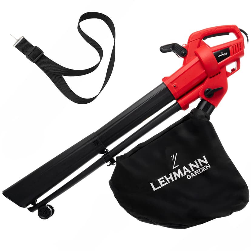 LEHMANN 3 en 1 Souffleur de Feuilles Électrique, Aspirateur à Feuilles avec Broyeur, 3500W, Fonction Aspirateur Souffleur Broyeur en Un, Vitesse 270km/h,15000 TR/Min, Sac 40L, Sangles & Roues - 1