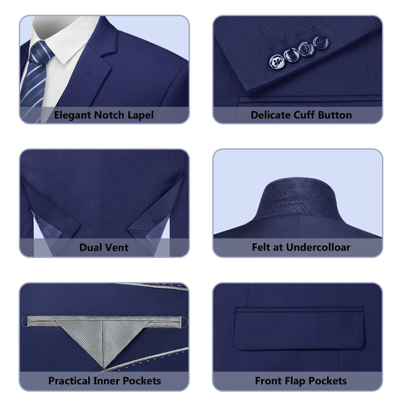 Cooper & Nelson Men's 3 Piece Suits for Men Tuxedo - 5