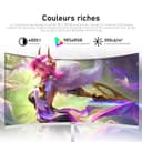 Gawfolk Écran PC 27 Pouces incurvé 280Hz Gaming Computer Moniteur, 1800R,1ms，FHD 1080p, 178 ° Grand Angle,Ultra - Mince Lunette, HDMI、DisplayPort,Compatible avec Montage Mural 100 * 100mm- Blanc - 5