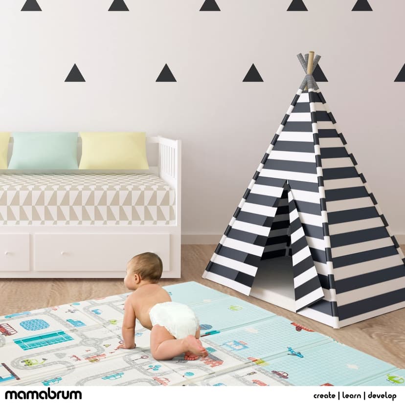 Mamabrum baby play mat 200 x 180 x 1 cm foldable foam mat waterproof portable child safe non-toxic thicker bigger - 7