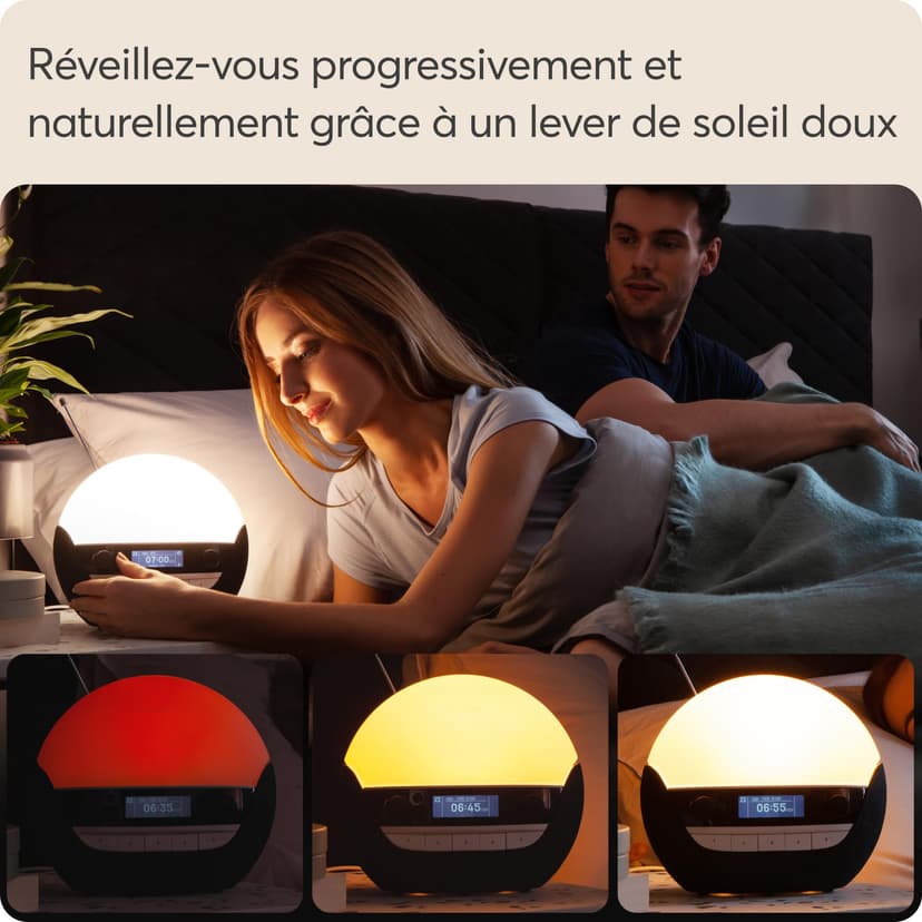 Lumie Bodyclock Luxe 750DAB - Réveil lumineux avec radio DAB, enceintes Bluetooth, lumière faible en bleu pour le sommeil - 3