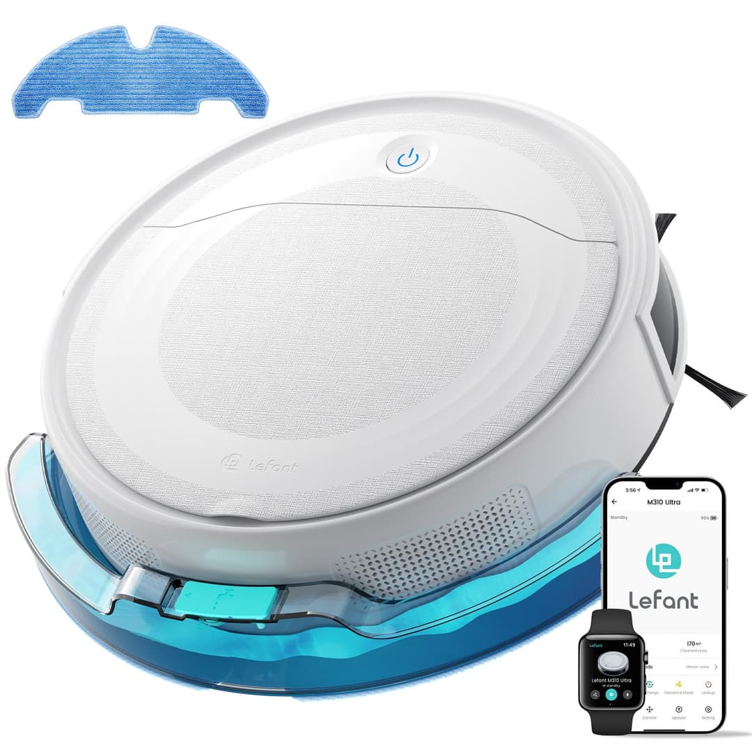 Lefant Robot Vacuum Cleaner 6000Pa, dToF Laser Navigation, Accurate Obstacle Avoidance, App Control/Alexa, Anti-Tangle Ideal for Pet Hair, Hair and Hard Floors, M310 Ultra