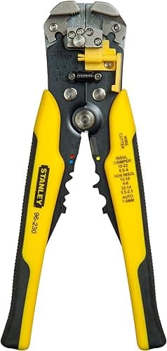 STANLEY Fmht0-96230 Pince À Dénuder Automatique Gamme FATMAX 20,3 cm - Branches Bi matières - Ressort de Rappel - molette de Serrage - Ouverture de mors de 0,2 à 6mm² avec Longueur de 6 à 18mm -