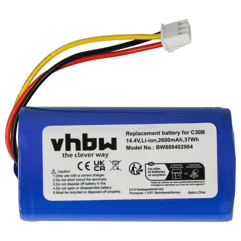 vhbw Battery Replacement for BLAUPUNKT D071-INR-CH-4S1P, 6.60.40.02-0 for Vacuum Cleaner (2600 mAh, 14.4 V, Li-Ion) - 3