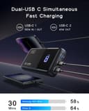INIU Power Bank, 65W PD 25000mAh Portable Charger, Ultimate USB C 3-Output Fast Charging (Phone & Laptop) with Phone Holder Battery Pack for MacBook, iPhone, AirPods, iPad, Switch, Tablets. - 4