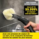 Kärcher SC 3 EasyFix Steam Cleaner, Steam Pressure: Max. 3.5 Bar, Heating Time: 30 s, Power: 1,900 W, Surface Power: 75 m², Tank: 1 L, with Descaling Cartridge, Floor Cleaning Kit and Nozzles, White - 2
