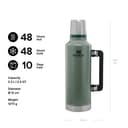 Stanley 1913 Classic Legendary Thermal Flask 2.3L - Keeps Hot Or Cold for 48 Hours - BPA-Free Insulated Bottle - Stainless Steel Coffee Flask - Leakproof - Dishwasher Safe - Green - 2