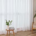 MIULEE 2 Panels Sheer Window Curtains Elegant Window Voile Panels/Drapes/Treatment for Bedroom Living Room 55" Wx96 L Grommet Top White - 2
