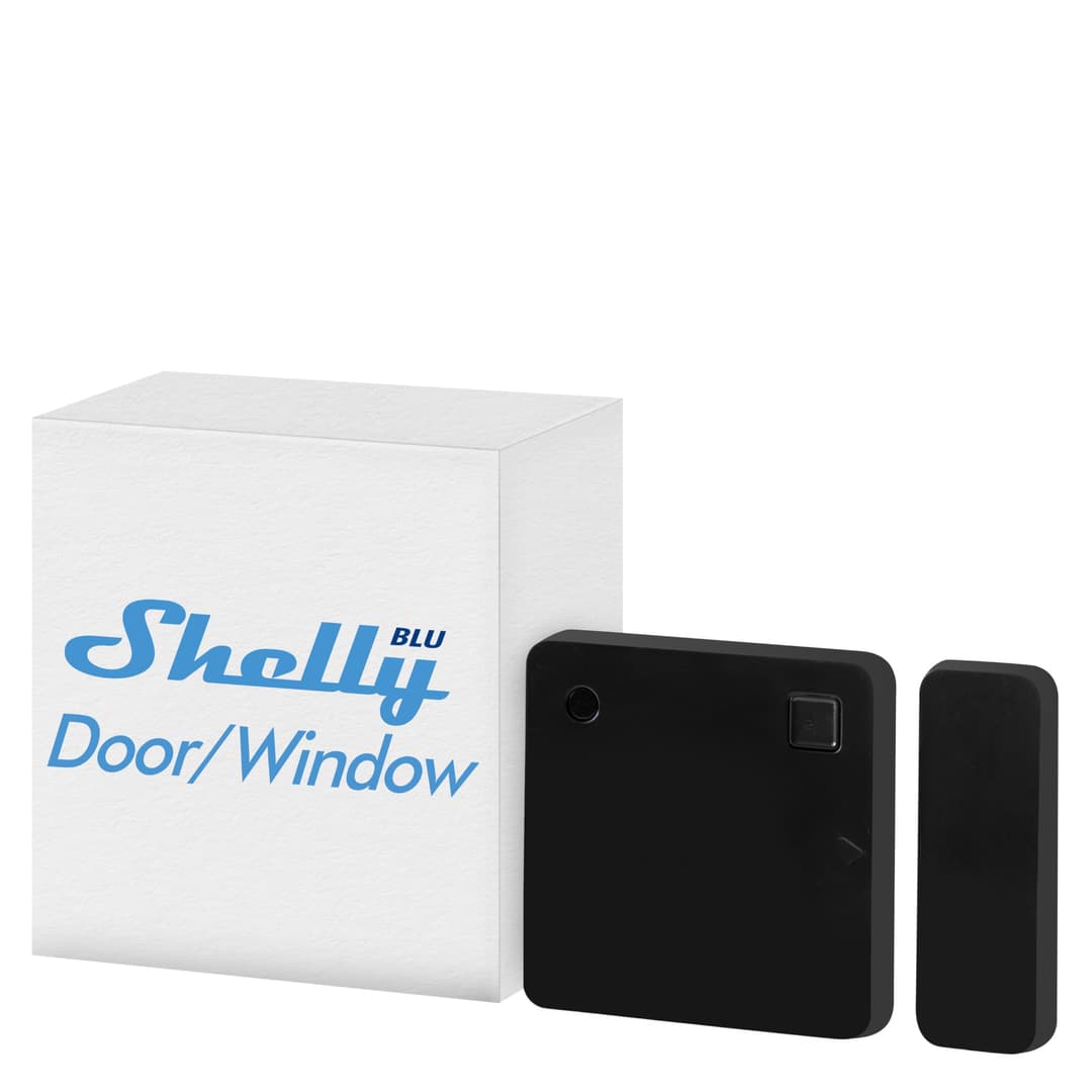 Shelly Blu Door/Window Black - Smart Bluetooth Montion Sensor Alarm, Home Security, Remote Control Detector, App Alerts, Alexa & Google Home, Gateway Required, Scene Activation, Lux Sensor