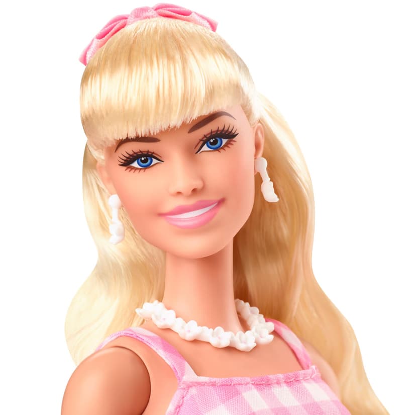 Barbie Le Film Poupée Mannequin Articulée Look Vintage en Robe Vichy Rose Et Blanche, avec Collier De Marguerites, À Collectionner, Jouet Enfant, HPJ96 - 3