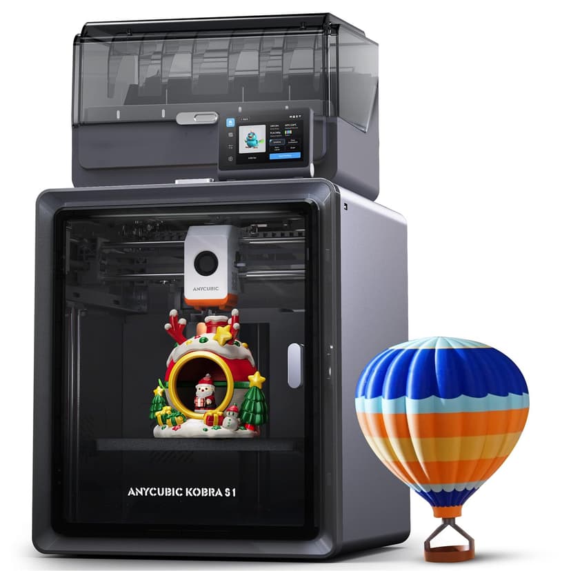 ANYCUBIC Kobra S1 Combo 3D Printer, Drying and Printing in One, Stunning 4-8 Color, 600mm/s Ultra-Fast Multicolor Printing, Suitable for All Major Filaments, Print Size 250 x 250 x250 mm - 1
