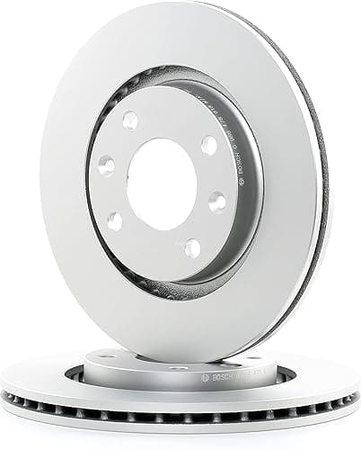 Jeu de disques de frein Bosch BD536 - Disques ventilés 266 mm haute teneur carbone - Essieu avant - Certifié ECE-R90 - Refroidissement amélioré, fading réduit, protection anticorrosion - 2 disques