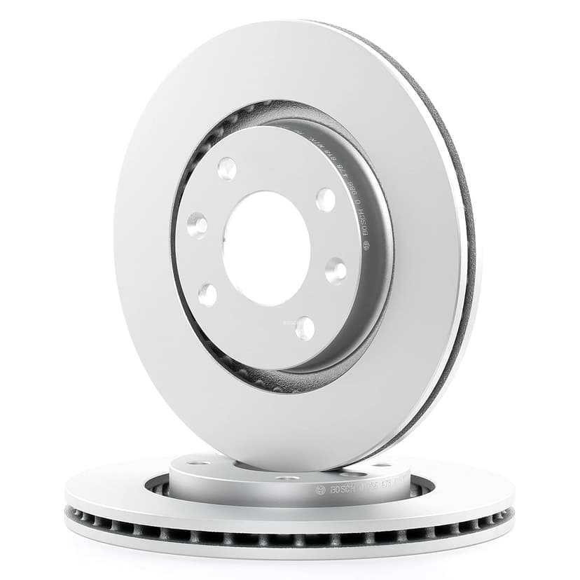 Jeu de disques de frein Bosch BD536 - Disques ventilés 266 mm haute teneur carbone - Essieu avant - Certifié ECE-R90 - Refroidissement amélioré, fading réduit, protection anticorrosion - 2 disques - 1