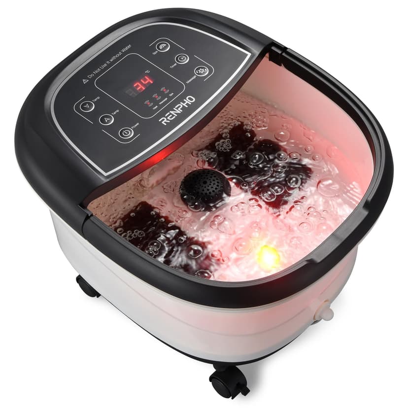 Bain de Pieds Hydromasseur RENPHO avec Chauffage Rapide, Massage Automatique et Jets de Bulles Puissants, Rouleaux de Massage Shiatsu, Pédicure pour les Pieds Fatigués,Température Réglables - 7