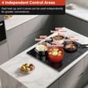 KICHPOWER Plaque Induction 4 Feux, 1 Zone Flexible, Plaque Induction 60cm Encastrable, Plaque de Cuisson électrique, Boost Fonction, Commande Tactile, 6000W, 9 Niveaux de puissance, Minuterie 1-99 Min - 2