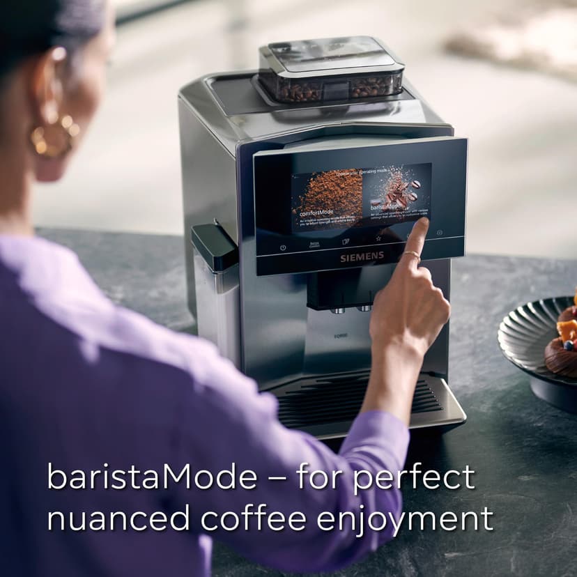 Siemens EQ900 plus fully automatic coffee machine, cartridge 1 x cleaning/descaling, HomeConnect, electric grinding setting, baristaMode, milk container 0.7 l, stainless steel - 3