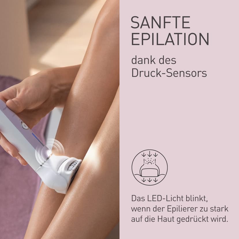 Panasonic ES-EY30-V503 Wet and Dry Epilator, Double Disc with 60 Tweezers, Flexible Head 90° Swivoting, 3 Speed Settings and LED Light, 30 Minutes Operation, Cordless - 3