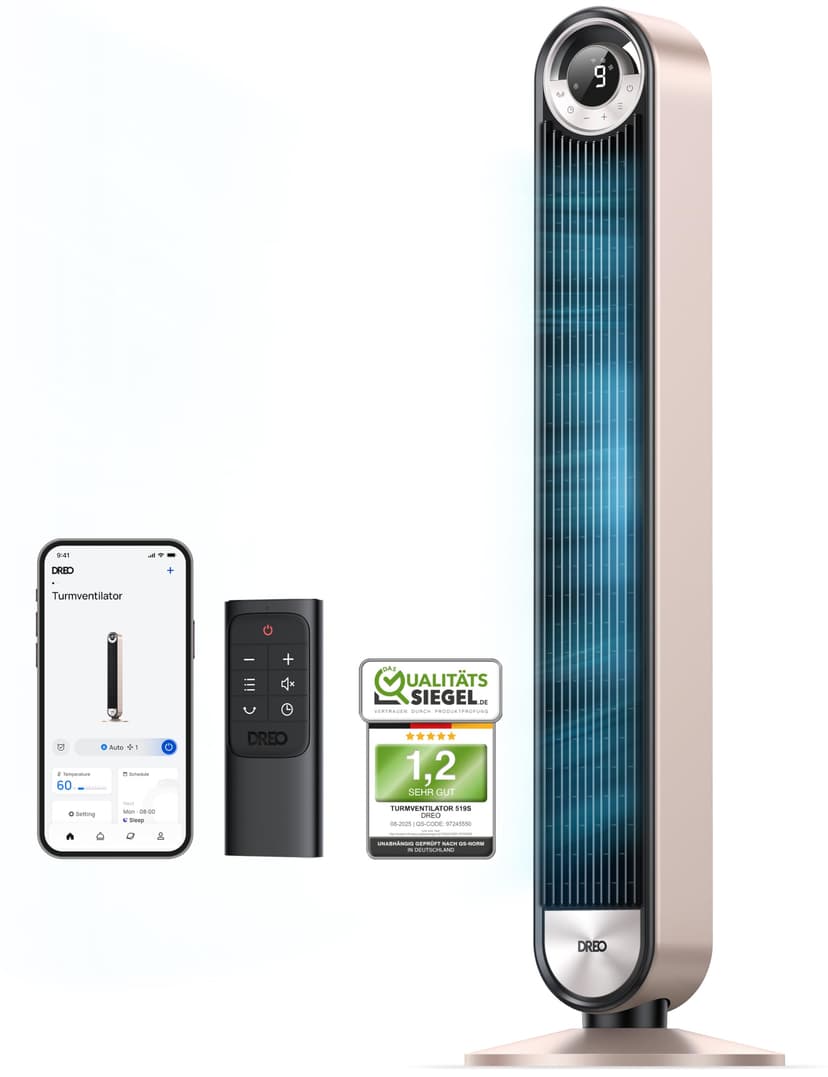 DREO 25 dB Ventilateur de tour silencieux Smart, 106cm de… - 1