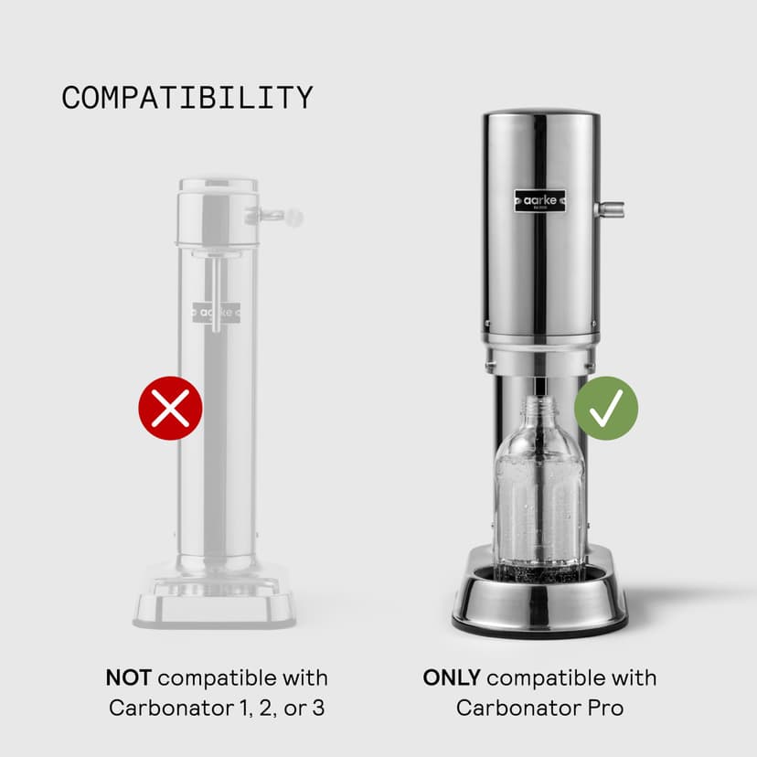 aarke Bouteille [uniquement compatible avec le carbonator PRO] en Verre pour Machine à Soda Carbonator Pro, détails en Acier, 80cl - 5