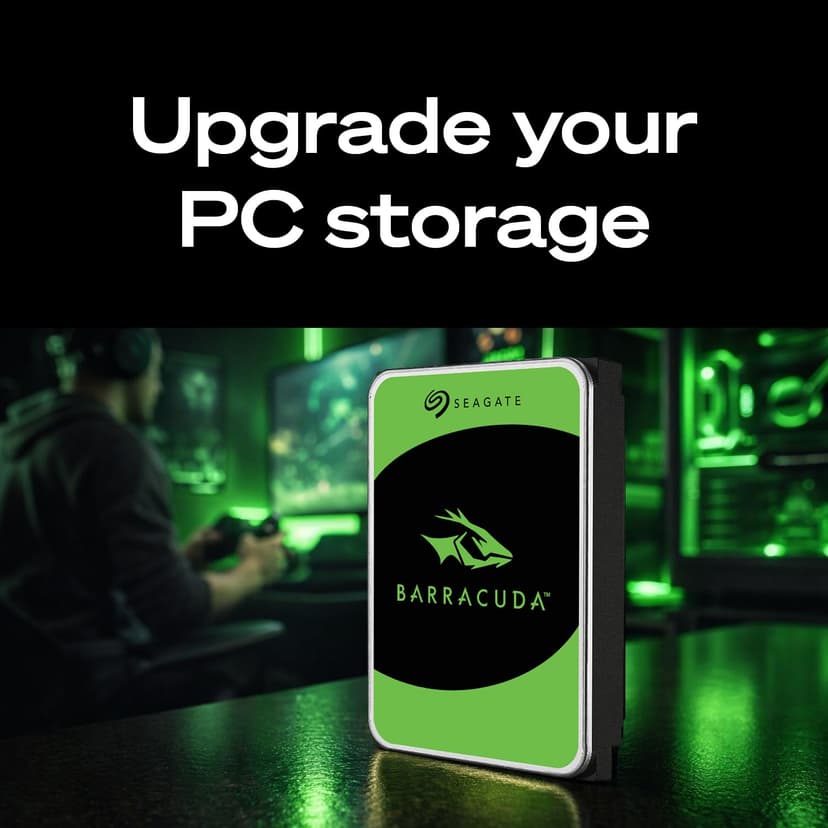 Seagate BarraCuda 4TB, Internal Hard Drive, 3.5 Inch, SATA, 6GB/s, 5.400 RPM, 256MB Cache, for Computer Desktop PC, FFP (ST4000DMZ04) - 3