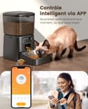 oneisall Distributeur Croquettes Chat Automatique, 3.5L Distributeur Croquettes Chat, Mangeoire de Nourriture, Gamelle Automatique pour Chien, 1-6 Repas par Jour (3.5L WiFi Noir) - 2